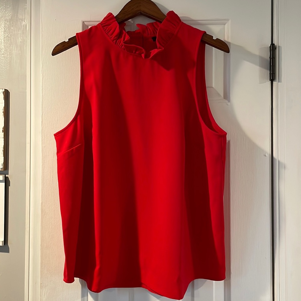J crew red blouse